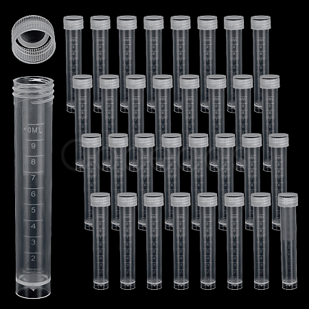 50Pcs Clear Graduated Tube Plastic Bead Containers CON-GA0001-27-1