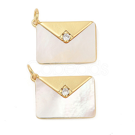 Brass Micro Pave Cubic Zirconia Pendants X-KK-U058-19G-1