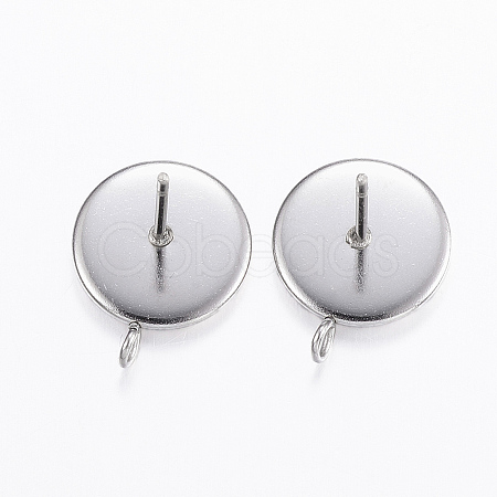 Non-Tarnish 304 Stainless Steel Stud Earring Settings X-STAS-H380-C-13P-1