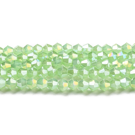 Imitation Jade Electroplate Glass Beads Strands GLAA-F029-J4mm-A01-1