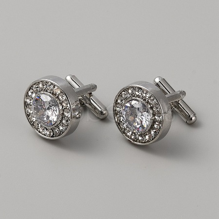 Alloy Rhinestone Cufflinks for Men FIND-WH0111-479-1