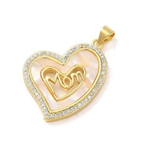 Mother's Day Brass Micro Pave Clear Cubic Zirconia Pendants FIND-Z041-21B-1