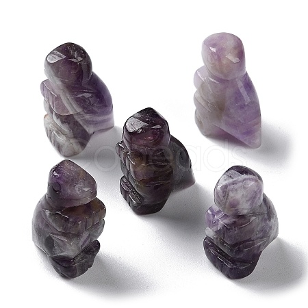 Natural Amethyst Carved Healing Dinosaur Figurines G-B062-07C-1