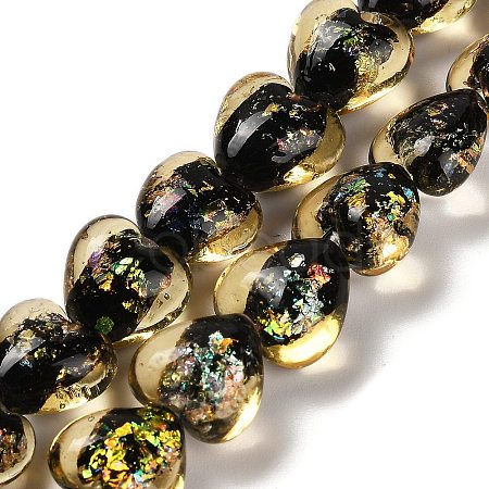 Handmade Dichroic Foil Glass Beads Strands DICH-U001-03C-1