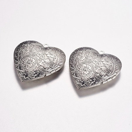 Tarnish Resistant 316 Stainless Steel Locket Pendants X-STAS-G168-10P-1