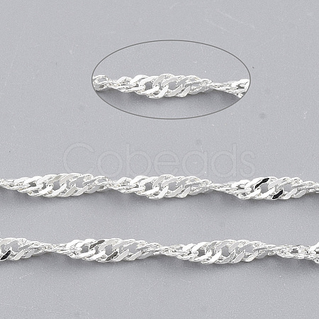 Soldered Brass Coated Iron Singapore Chains CH-T002-03S-1