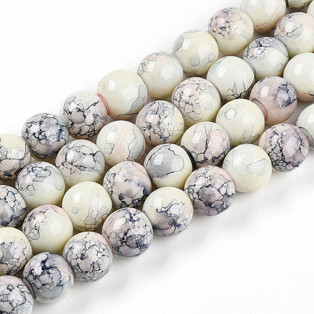 Baking Paint Glass Beads Strands DGLA-N003-10mm-C05-1