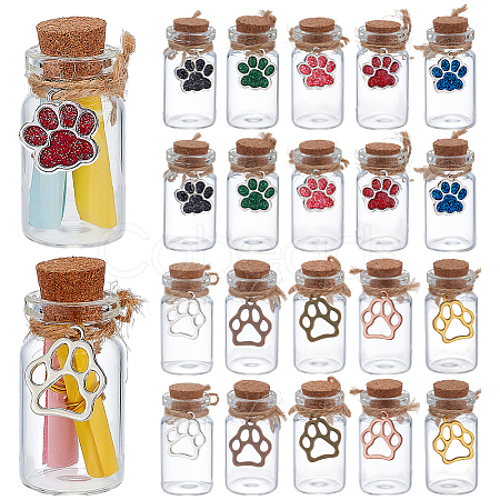 20Pcs 10 Styles Glass Jar Glass Bottles AJEW-PH01592-1
