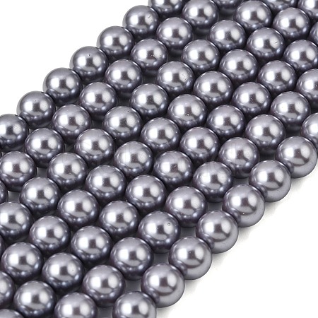 Eco-Friendly Dyed Glass Pearl Round Beads Strands HY-A002-10mm-RB028-1