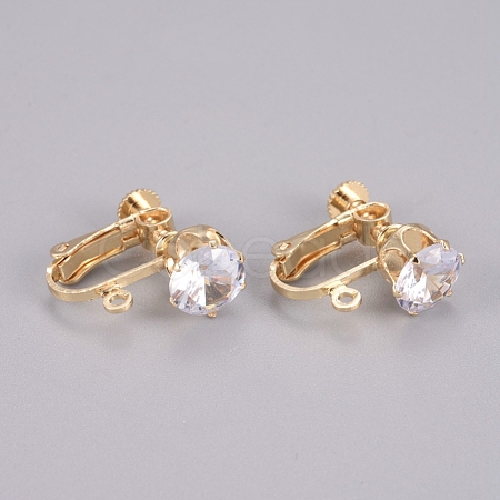 Brass Screw On Clip-on Earring Findings KK-L200-A01-G-1