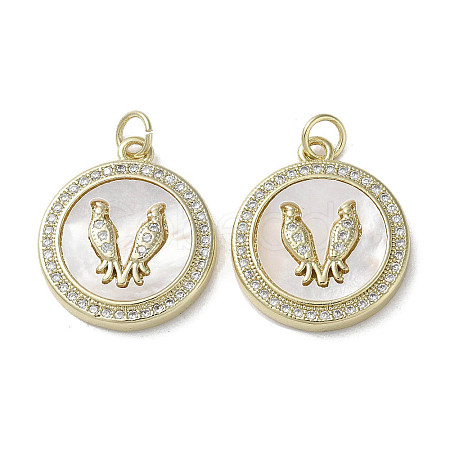 Brass Micro Pave Cubic Zirconia Pendants KK-G485-17C-G-1