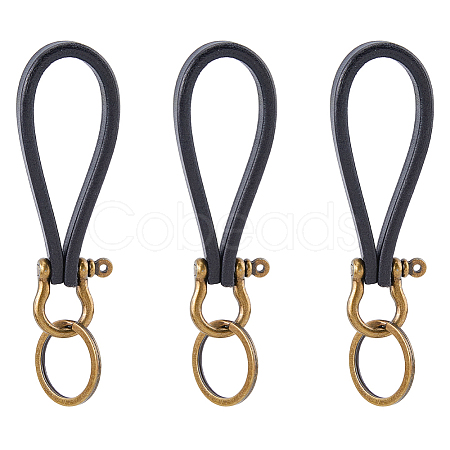 3Pcs Cowhide Keychains KEYC-FH0001-79-1