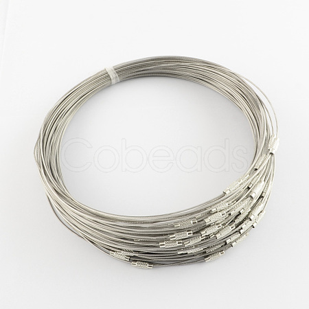 Stainless Steel Wire Necklace Cord DIY Jewelry Making TWIR-R003-23-1
