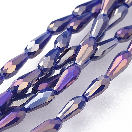 Electroplated Opaque Glass Beads Strands EGLA-L015-FR-B04-1