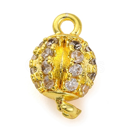 Brass Micro Pave Clear Cubic Zirconia Connector Charms KK-A230-06C-G-1
