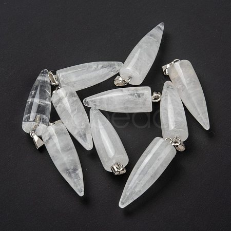 Natural Quartz Crystal Pointed Pendants G-D040-01P-B15-1