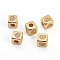 Brass Micro Pave Clear Cubic Zirconia Beads, Cube with Heart, Golden, 8.5x8.5x8.5mm, Hole: 3.5mm