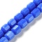 Opaque Glass Beads Strands, Faceted Barrel, Royal Blue, 6.5~7x6mm, Hole: 1mm, about 78pcs/strand, 20.28~21.65 inch(51.5~55cm)