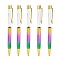 Creative Empty Tube Ballpoint Pens, with Black Ink Pen Refill Inside, for DIY Glitter Epoxy Resin Crystal Ballpoint Pen Herbarium Pen Making, Golden, Colorful, 140x10mm