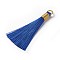 Polyester Tassel Pendants, Medium Blue, 80~83x7~8mm, Hole: 5~7mm