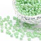 Glass Seed Beads, Ceylon, Round, Pale Green, 4mm, Hole: 1.5mm, about 4500pcs/pound