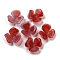 Two-tone Opaque Acrylic Bead Caps, Gradient Color, Flower, FireBrick, 23x21.5x8.5mm, Hole: 1.6mm