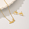 Classic French Style Butterfly Jewelry Set with Zircon Pendant Earrings