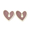 Heart Alloy Spray Painted Pendants, Golden, Rosy Brown, 27.5x29x3mm, Hole: 5.5x2mm