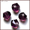 K9 Glass, Imitation Austrian Crystal Beads, Grade AAA, Faceted, Polygon, Purple, 6mm, Hole: 0.7~0.9mm