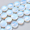 Flat Round Opalite Beads Strands, Alice Blue, 16x5mm, Hole: 1mm, about 25pcs/strand, 16.5 inch