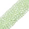 Electroplate Glass Beads Strands, Pearl Luster Plated, Faceted, Rondelle, Light Green, 2.3~2.7x2mm, Hole: 0.4mm, about 150~155pcs/strand, 32~33cm