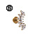 G23 Titanium with Clear Cubic Zirconia Threadless Labrets, Moon, Golden, 8mm, Pin: 1.2mm