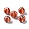 Handmade Porcelain Beads, Famille Rose Porcelain, Round, Orange, 12~13.5mm, Hole: 1.8mm