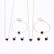 304 Stainless Steel Jewelry Sets, Pendant Necklaces & Stud Earrings & Bracelets, with Enamel, Heart, Mixed Color, 16.93 inch(43cm), 7-1/8 inch(18cm), 9x10x2mm, Pin: 0.8mm