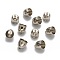 Brass Cord Ends, Platinum, 14x12mm, Hole: 1mm, Inner Diameter: 10mm