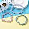 Chips Natural Larimar & Blue Lace Agate & Kunzite Beaded Stretch Bracelets Sets, Stackable Bracelets, Inner Diameter: 2-1/8 inch(5.5cm), 3pcs/set