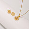 Chic Copper Lucky Clover Jewelry Set for Women, Simple and Elegant.