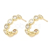 Brass Micro Pave Clear Cubic Zirconia Stud Earrings EJEW-G452-07G-4