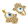 Brass Cubic Zirconia Pendants KK-K338-02G-07-3