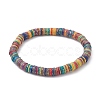 Polymer Clay Disc Heishi Surfer Stretch Bracelets BJEW-JB09834-01-1