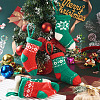 4Pcs 4 Styles Christmas Polyester Socks Pendant Decorations AJEW-TA0003-29A-9