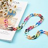 Handmade Opaque Spray Painted Acrylic & CCB Plastic Chain AJEW-JB01005-2
