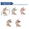 40Pcs 5 Colors Moon Alloy Enamel Connector Charms ENAM-CA0001-55-2