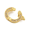 Rack Plating Brass Micro Pave Clear Cubic Zirconia Twister Clasps KK-F876-06G-01-2