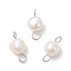 Natural Cultured Freshwater Pearl Two Sides Polished Connector Charms PALLOY-JF04041-02-1