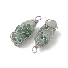 Rack Plating Copper Wire Wrapped Natural Green Aventurine Chip Big Pendants G-C130-01P-08-2