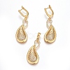 Brass Micro Pave Cubic Zirconia Jewelry Sets SJEW-F189-03G-1