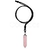 Natural Rose Quartz Bullet Pendant Necklace JN1043F-1