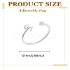 1Pc Letter Brass Rhinestone Open Cuff Rings for Women AJEW-LP0004-47S-S-2