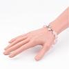 Chip Natural Rose Quartz Beaded Bracelets BJEW-JB02322-01-3